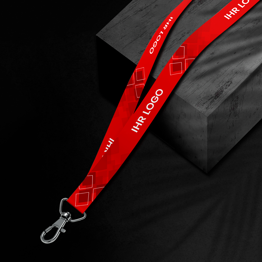 Schlüsselband Lanyard Lara rot mit Logo und Premium-Design