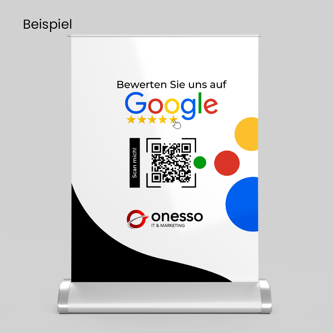 Mini-Roll-Up DIN A4 für Google-Bewertungen white mit QR-Code+Logo-2.image